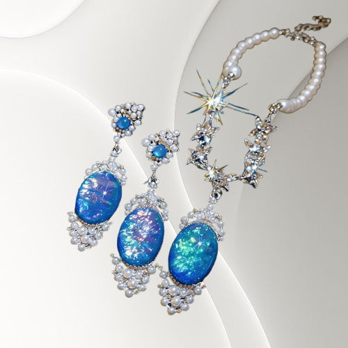 Cosmic Nebula Opal Drop Earrings