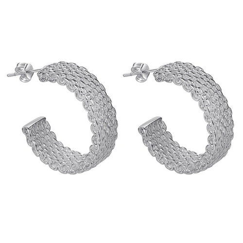 Textured Mesh Hoop Earrings