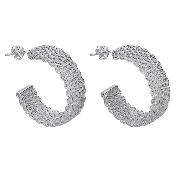 Textured Mesh Hoop Earrings