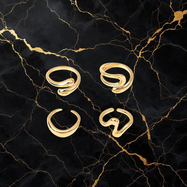Minimalist Geometric Ring Set