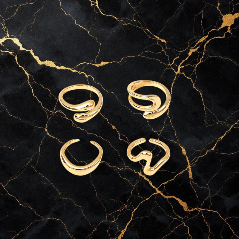Minimalist Geometric Ring Set