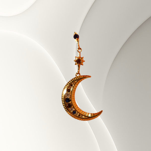 Celestial Asymmetric Star & Moon Drop Earrings