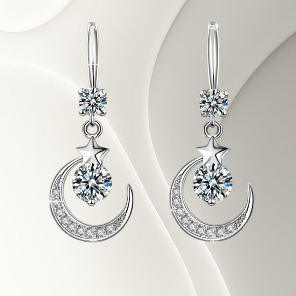 Celestial Moon & Star Drop Earrings