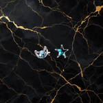 Celestial Star & Crescent Stud Earrings