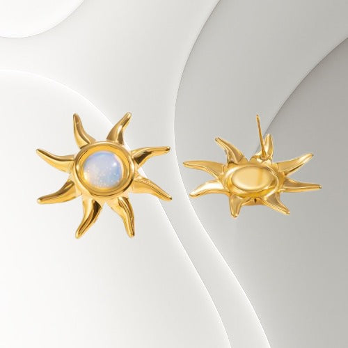Solaris Opal Sun Stud Earrings