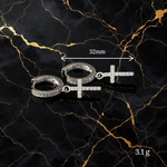 Eternal Cross Crystal Huggie Hoops