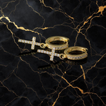 Eternal Cross Crystal Huggie Hoops