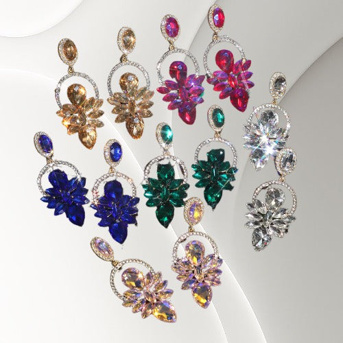 Sapphire Starlight Rhinestone Drop Earrings