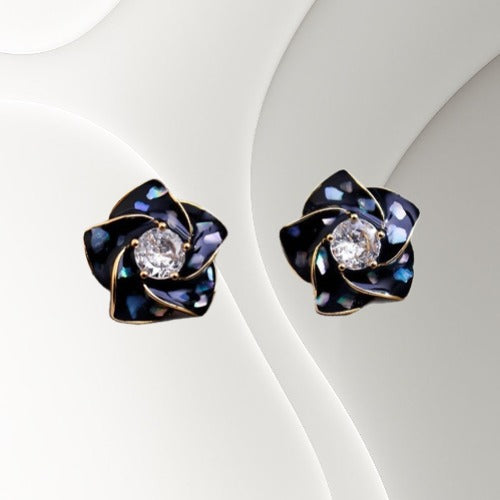 Midnight Blossom Color-Shifting Stud Earrings