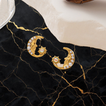Eclipse Pearl & Celestial Stud Earrings