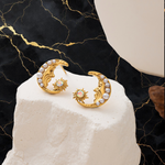 Eclipse Pearl & Celestial Stud Earrings