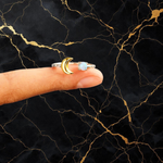 Celestial Crescent & Star Open Ring